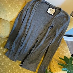 Dark grey A&F varsity cardigan